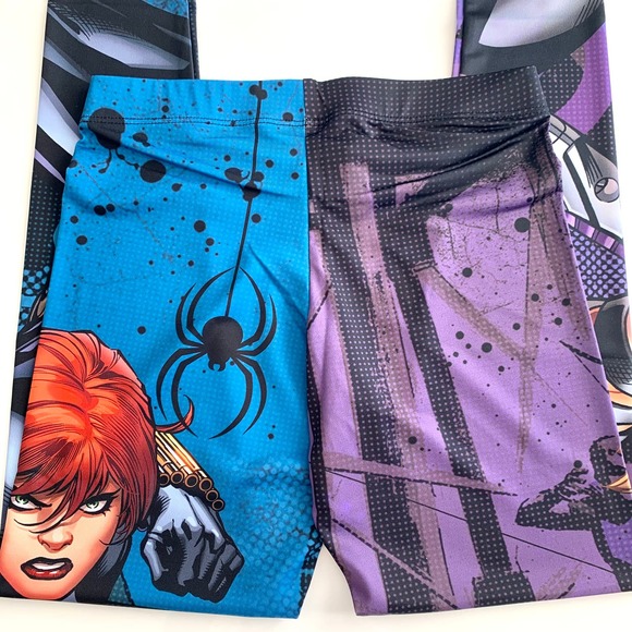 Marvel Avengers Comics Hawkeye Black Widow Leggings Size S - Picture 8 of 12